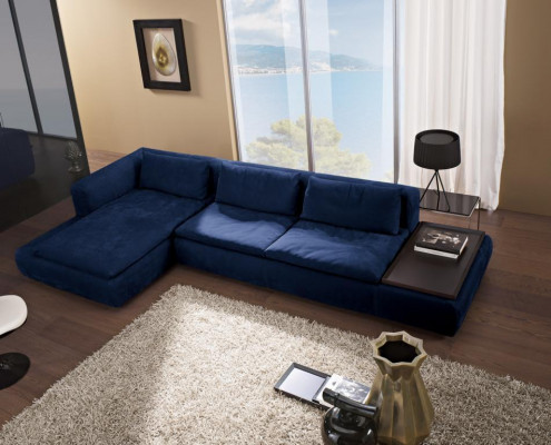 Ecksofa L-Form Möbel Blau Sofas Textil Couch Polsterung Couchen Sofa