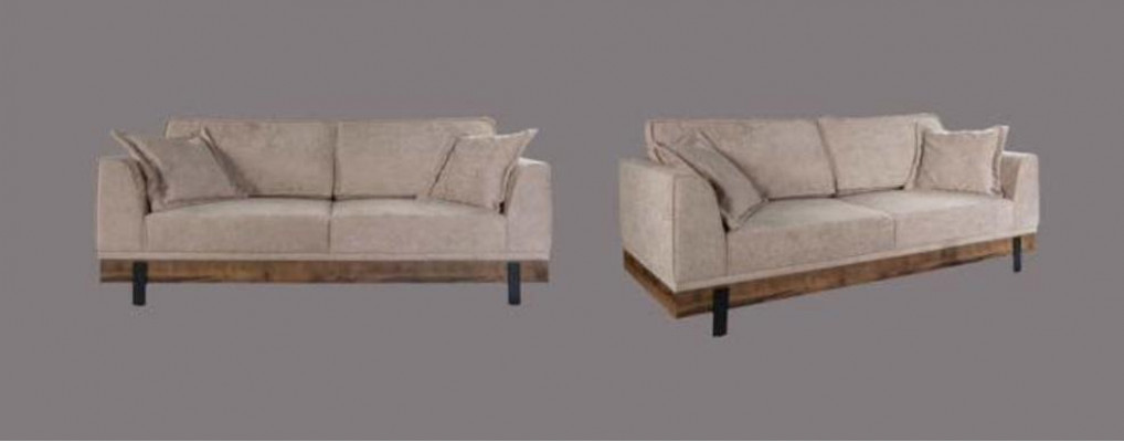 Wohnzimmer Sofa 3 Sitzer Beige Textil Sofas Couch Polster Möbel