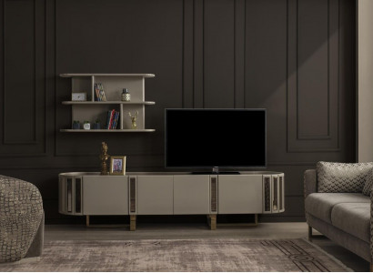 Wohnwand rtv Lowboard Regale Garnitur tv Ständer Sideboard Kommode Wohnzimmer