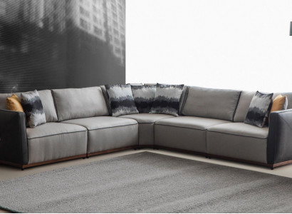 Ecksofa Sofas L-Form Großes Sofa Eck Wohnzimmer Polyester Modern Luxus Stoff Neu