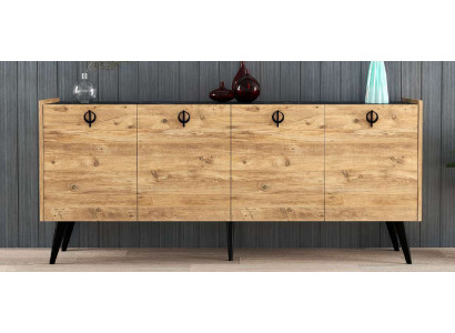 Wohnzimmer Braun Sideboard Modern Design Rechteckig Form Regalen Luxus