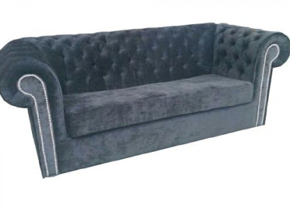 Chesterfield Samt Textil Stoff Sofa Couch Polster 3 Sitz Klassische Couchen Neu