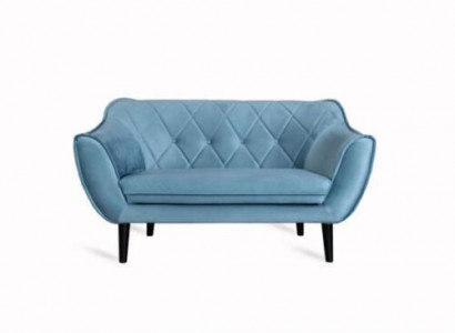 Komfortables, weiches 2-Sitzer-Sofa in luxuriöser Polsterung in zartblauer Farbe