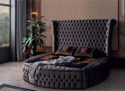 Bett Chesterfield Polsterbett Luxus Schlafzimmer Design Betten Textil Samt Neu