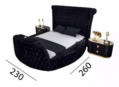 Bett schwarz Chesterfield modernes Hotelbett Doppelbett modernes Polsterbett